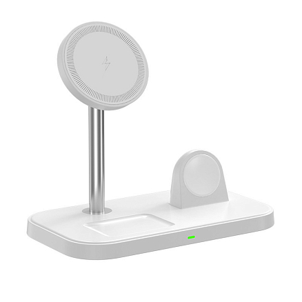 Беспроводная зарядка 3-в-1 MagSafe для телефона, Apple Watch и AirPods 22.5W TFN MagStand QI28 белая