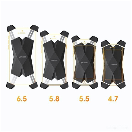 Держатель на руль велосипеда или мопеда для телефона до 6.5 дюйма Ugreen LP181 черный