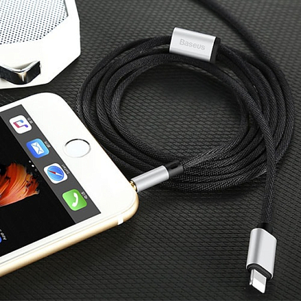 Кабель 3,5 мм - 3,5 мм, Lightning (папа - папа, папа) Aux 1,2 м Baseus L33 черный