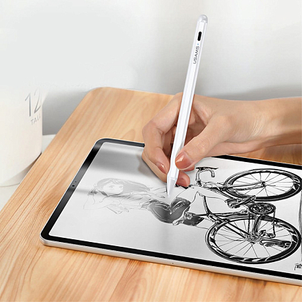 Стилус активный для Apple iPad тонкий 1,2 мм Usams ZB135 белый