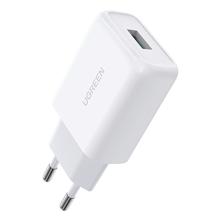 Зарядное устройство сетевое с USB входом 18W 3A Ugreen CD122 (быстрая зарядка QC 3.0) белое