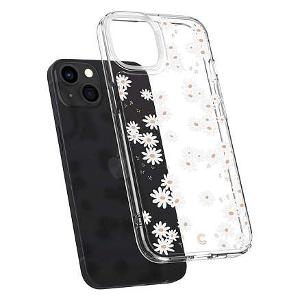 Чехол для iPhone 13 гибридный Spigen Cyrill Cecile White Daisy прозрачный