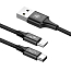 Кабель USB - MicroUSB, Type-C 1,2 м 3A плетеный Baseus Rapid черный