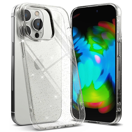 Чехол для iPhone 14 Pro гелевый с блестками ультратонкий Ringke Air прозрачный