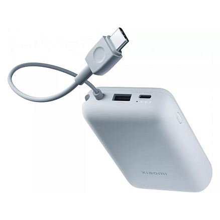 Внешний аккумулятор Xiaomi Power Bank BHR9072GL с встроенным кабелем Type-C 10000мАч (USB, Type-C, 22.5 Вт) голубой