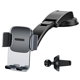 Держатель автомобильный на приборную панель или в решетку обдува Baseus Easy Control Clamp черный