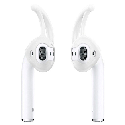 Насадки для наушников AirPods, AirPods 2 силиконовые Spigen SGP Earhooks белые 2 пары