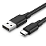 Кабель Type-C - USB длина 0,5 м 3A Ugreen US287-60115 (быстрая зарядка QC 3.0) черный
