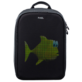Умный рюкзак PIXEL Max с LED экраном и отделением для ноутбука до 15,6 дюйма серый