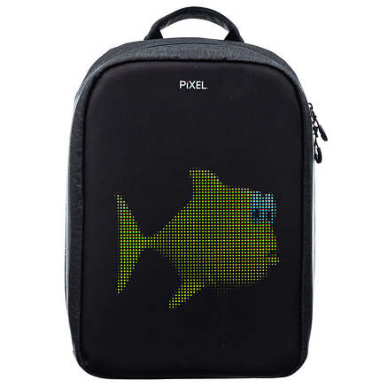 Умный рюкзак PIXEL Max с LED экраном и отделением для ноутбука до 15,6 дюйма серый