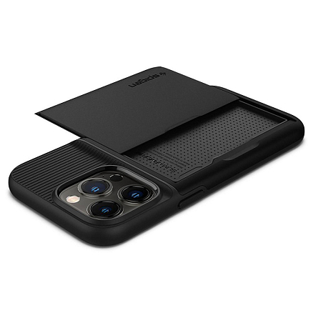 Чехол для iPhone 13 Pro гибридный со слотом для карты Spigen Slim Armor CS черный
