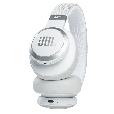 Наушники беспроводные Bluetooth JBL Live 660NC полноразмерные с микрофоном и активным шумоподавлением белые