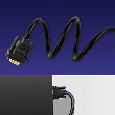 Кабель VGA - VGA (папа - папа) длина 3 м Ugreen VG101 с ферритами черный
