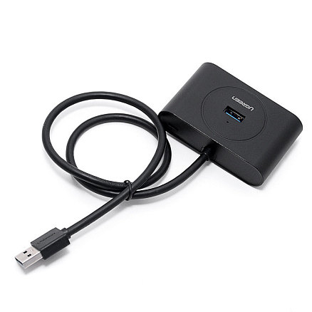 USB 3.0 HUB (разветвитель) на 4 порта Ugreen CR113 с питанием MicroUSB черный