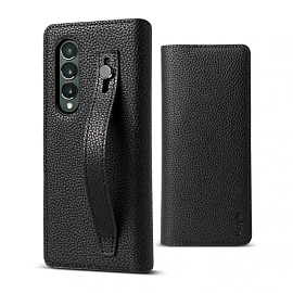 Чехол для Samsung Galaxy Z Fold 3 из натуральной кожи - книжка Ringke Signature EZ Strap черный