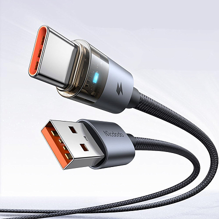 Кабель Type-C - USB для зарядки 1,2 м 6А 100W плетеный McDodo CA-6890 (быстрая зарядка PD) черный