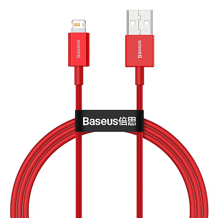 Кабель USB - Lightning для зарядки iPhone 1 м 2.4А Baseus Superior красный
