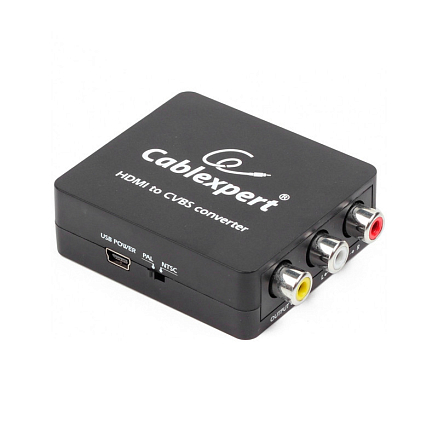 Переходник (преобразователь) HDMI - 3RCA (папа - мама) с питанием от USB порта Cablexpert