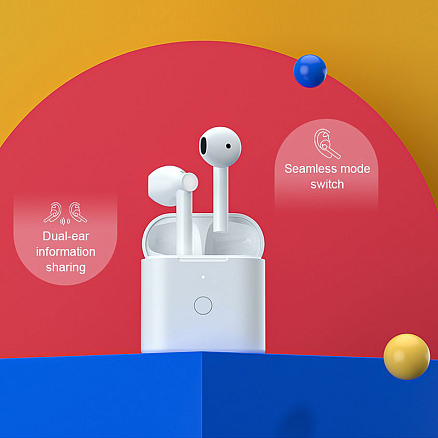 Наушники TWS беспроводные Bluetooth QCY T7 вкладыши с микрофоном белые