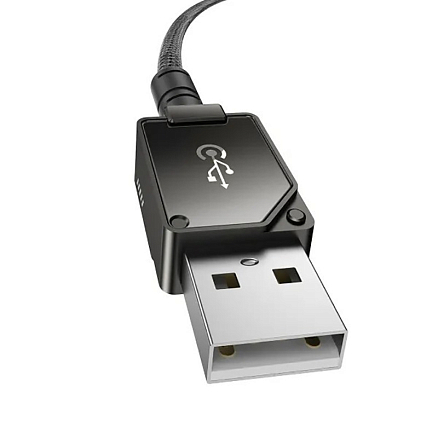 Кабель USB - Lightning для зарядки iPhone 2 м 2.4А плетеный Baseus Unbreakable черный