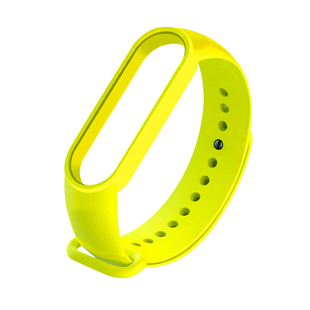 Сменный браслет для Xiaomi Mi Smart Band 5, 6 силиконовый кислотно-желтый