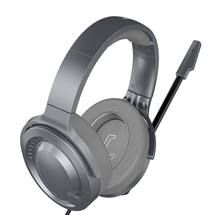 Наушники Baseus GAMO D05 полноразмерные с микрофоном и пультом управления игровые серебристые