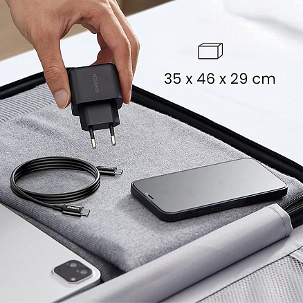 Зарядное устройство сетевое Type-C 25W Ugreen CD250 (быстрая зарядка QC 4.0, PD) черное