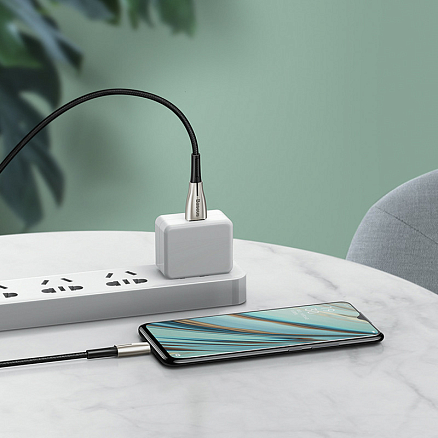 Кабель USB - MicroUSB для зарядки 0,5 м 4А плетеный Baseus Waterdrop (быстрая зарядка) черный