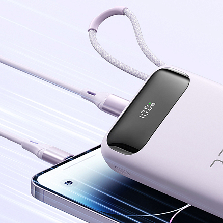Внешний аккумулятор McDodo MC-3245 с встроенным кабелем Type-C 10000мАч (USB, Type-C, Lightning, 22.5 Вт) фиолетовый