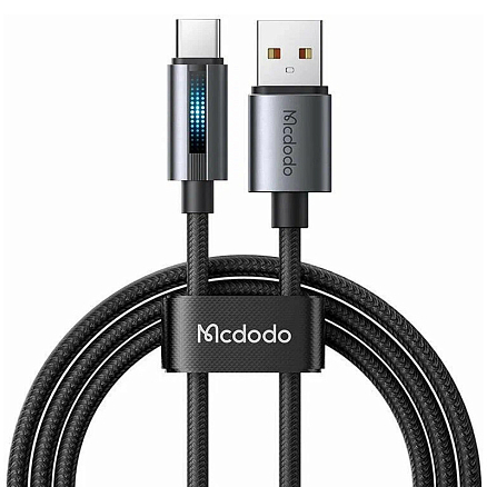 Кабель Type-C - USB для зарядки 1,2 м 6А 100W плетеный McDodo CA-5180 (быстрая зарядка PD) черный