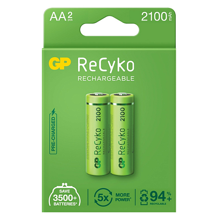 Аккумуляторы AA (пальчиковые большие) Ni-Mh 2100мАч GP Gift box комплект 2 шт.