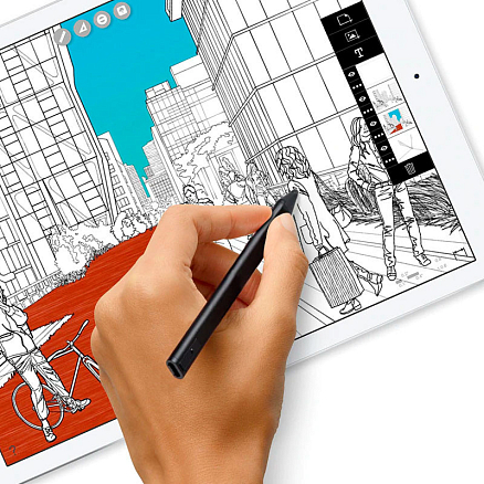 Стилус активный тонкий 1,45 мм WiWU P888 с держателем черный