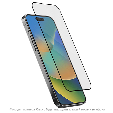 Защитное стекло для iPhone 15 Pro Max на весь экран противоударное uBear Extreme Nano Shield 2.5D 0,3 мм черное