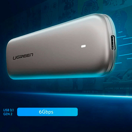 Корпус для SSD M.2 диска Type-C (6 Gbps) Ugreen CM238 серый