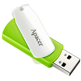 Флешка Apacer AH335 64GB USB 2.0 бело-зеленая