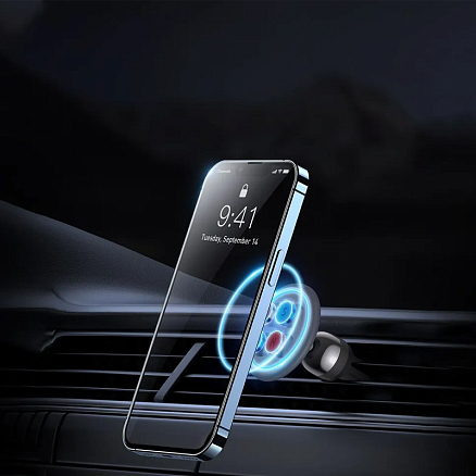 Держатель автомобильный в решетку обдува магнитный Baseus C01 черный