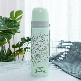 Термос (термобутылка) Tender Flowers 500 мл мятный