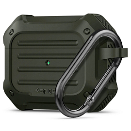 Чехол для наушников AirPods Pro гелевый Spigen SGP Tough Armor темно-зеленый