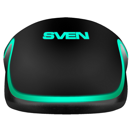 Мышь проводная USB оптическая Sven RX-530S с подсветкой 4 кнопки 1200 dpi игровая черная