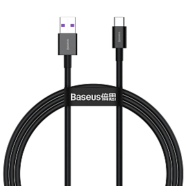 Кабель Type-C - USB 2.0 для зарядки 1 м 6А 66W Baseus Superior CATYS-A01 (быстрая зарядка) черный