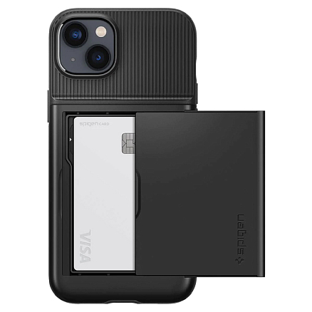 Чехол для iPhone 14 Plus гибридный со слотом для карты Spigen Slim Armor CS черный