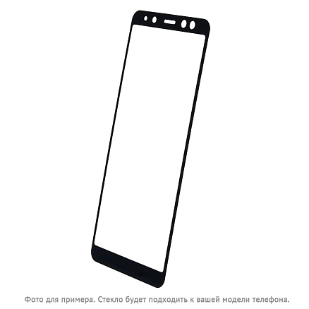 Защитное стекло для Samsung Galaxy A6 (2018) на весь экран противоударное черное