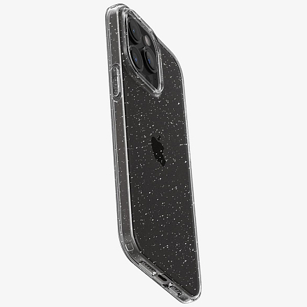 Чехол для iPhone 15 Pro гелевый с блестками Spigen Liquid Crystal Glitter прозрачный