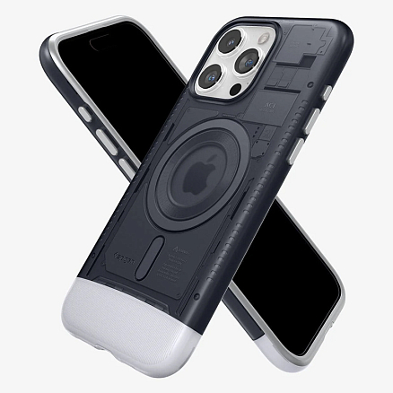 Чехол для iPhone 15 Pro Max гибридный для экстремальной защиты Classic C1 MagFit серый