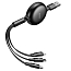 Кабель USB - MicroUSB, Lightning, Type-C для зарядки 1,2 м 3.5А плоский Baseus Little Octopus черный
