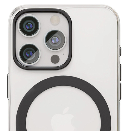 Чехол для iPhone 15 Pro гибридный VLP Diamond MagSafe прозрачно-черный