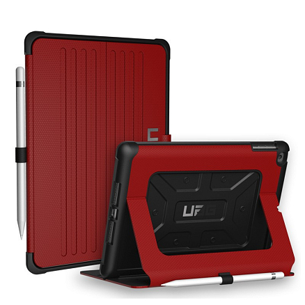 Чехол для iPad 2018, 2017, iPad Air гибридный для экстремальной защиты - книжка Urban Armor Gear UAG Metropolis красно-черный
