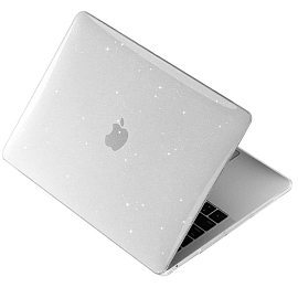 Чехол для Apple MacBook Air 13 M2 2022 пластиковый с блестками Tech-Protect SmartShell прозрачный