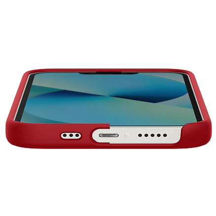 Чехол для iPhone 13 mini силиконовый Spigen Silicone Fit красный