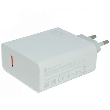 Зарядное устройство сетевое USB 120W 6А с кабелем Xiaomi Mi MDY-13-EE (быстрая зарядка PD) белое